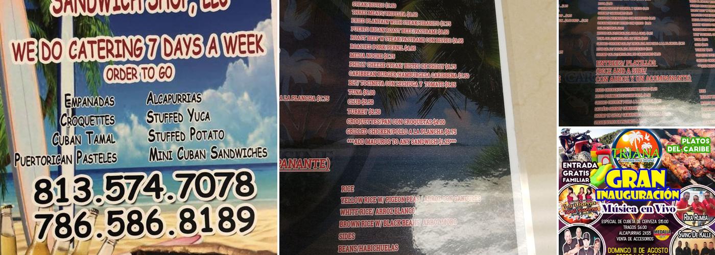 Triana Caribbean Cuisine Menu