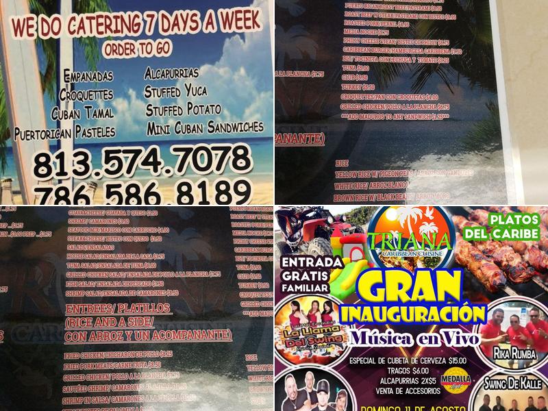 Triana Caribbean Cuisine Menu