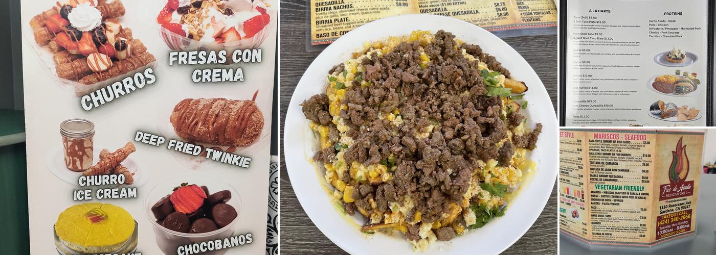 Tres de Asada Mexican Grill Menu