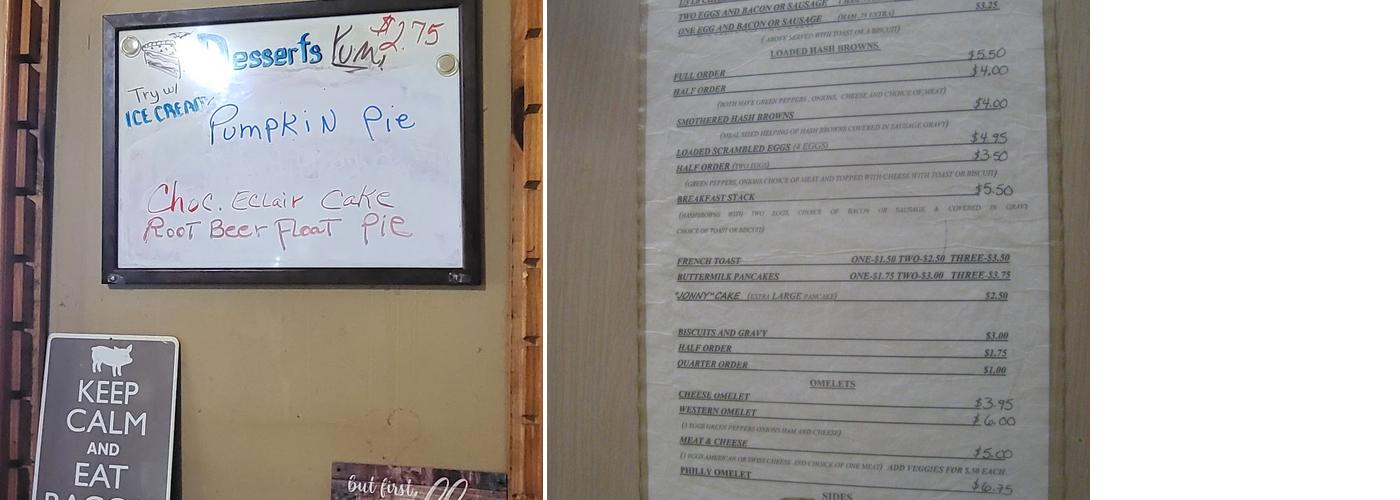 Spring Creek Cafe Menu