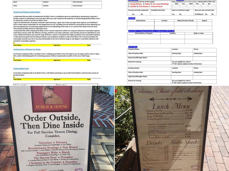 Hawks Head Living History and Bakery Menu