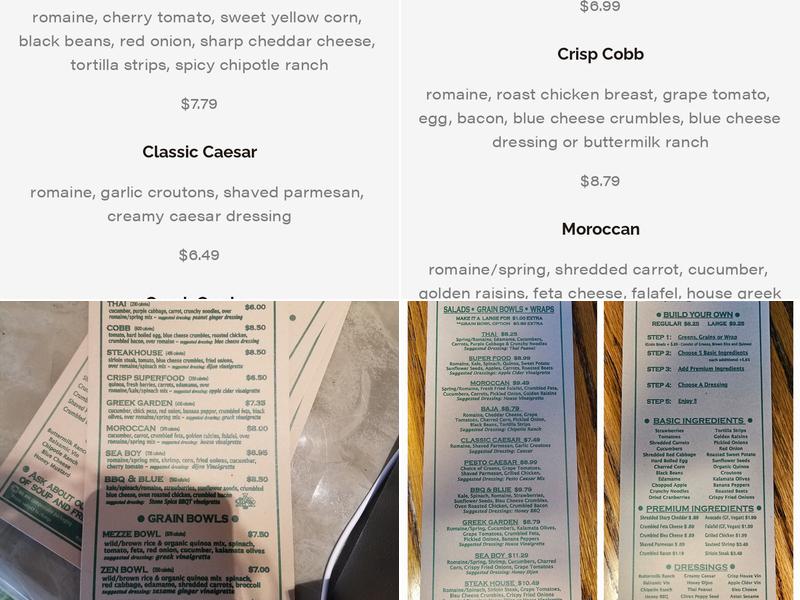 Crisp Menu