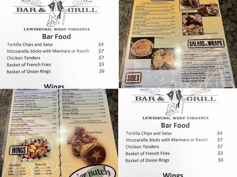 The Brier Patch Bar Menu