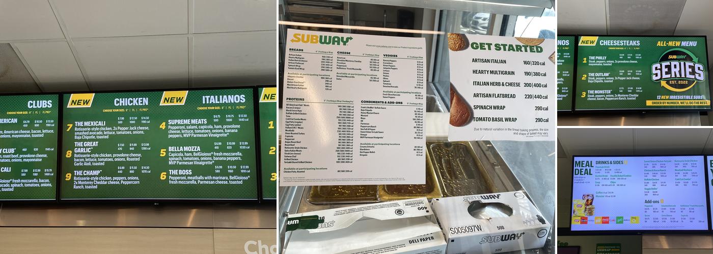 Subway Menu