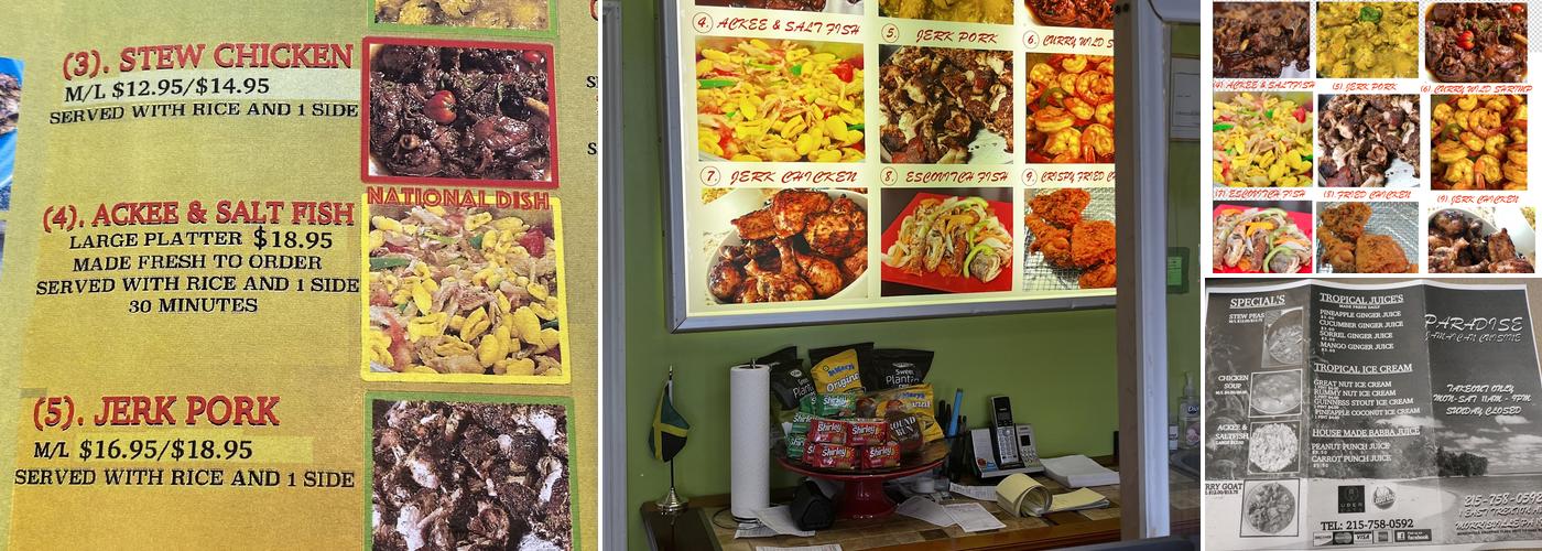 Paradise Jamaican Cuisine Menu