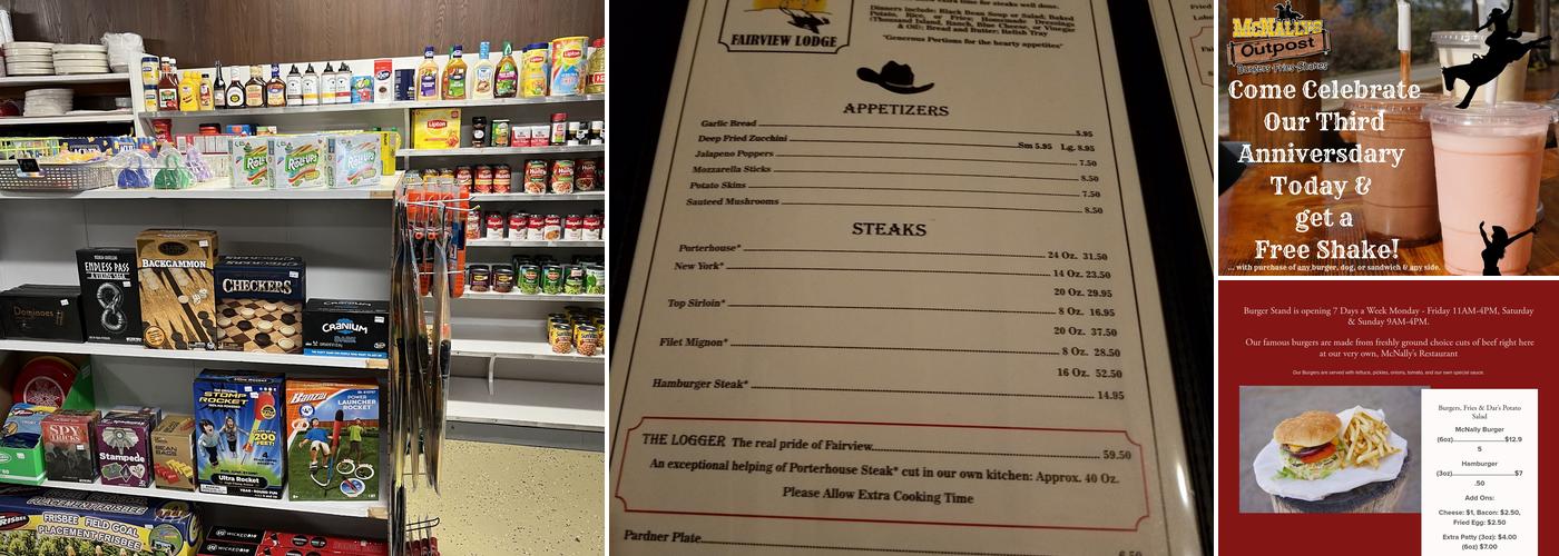McNally’s General Store Menu