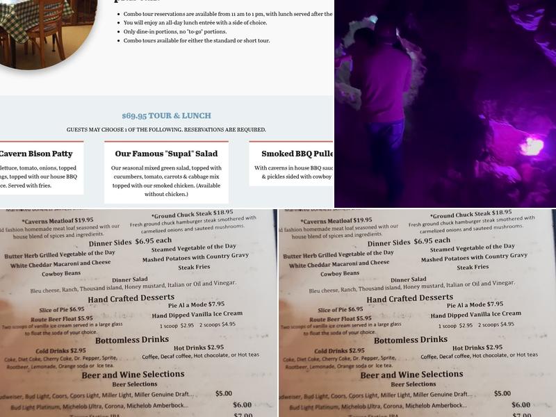 Grand Canyon Caverns & Inn Menu