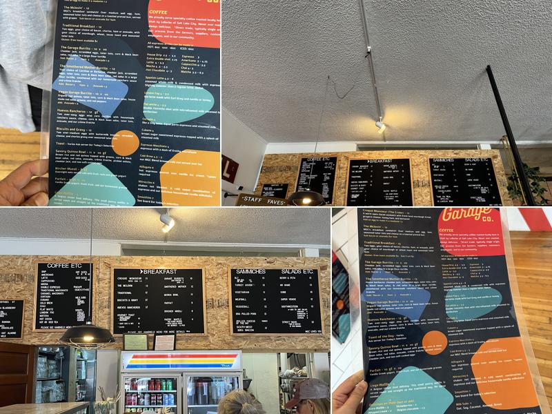 Moab Garage Co. Menu