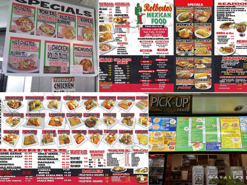 Rolbertos Mexican Food Ely Menu