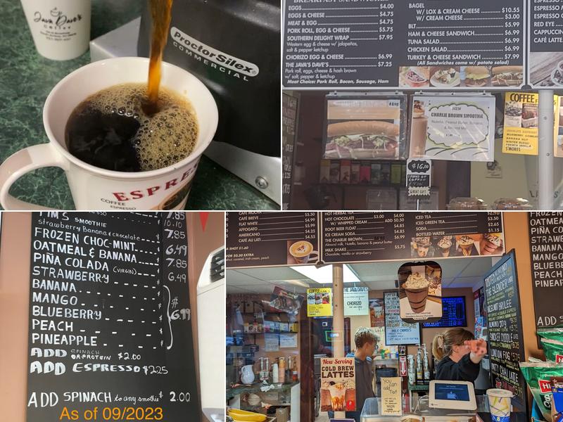 Java Dave's Coffee Menu