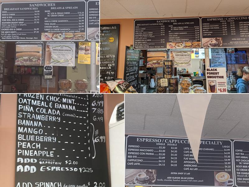 Java Dave's Coffee Menu