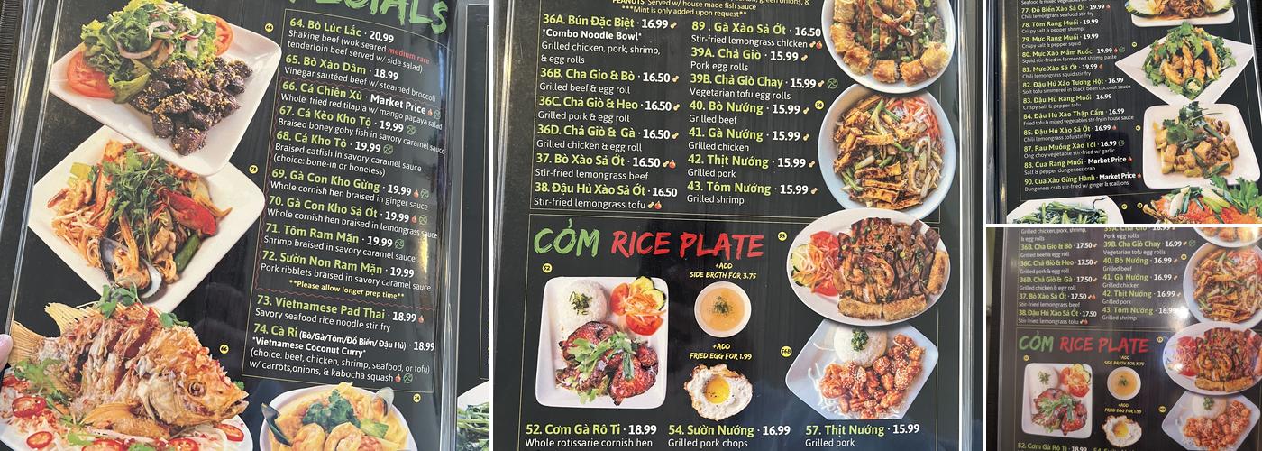 Saigon Bistro Menu