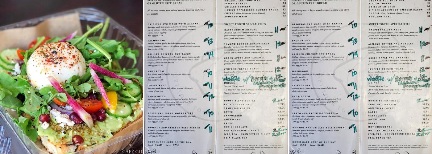 Cafe Crisp LA Menu