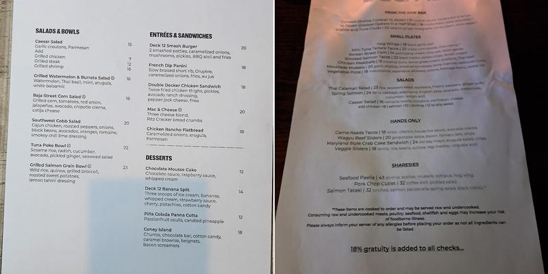 Deck 12 Menu