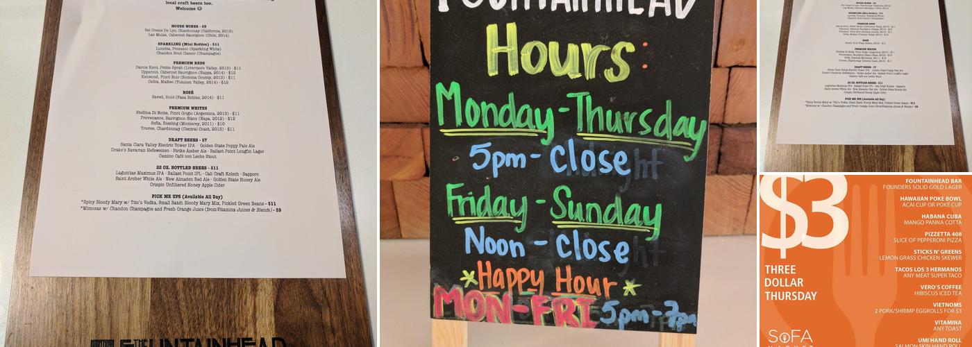 The Fountainhead Menu