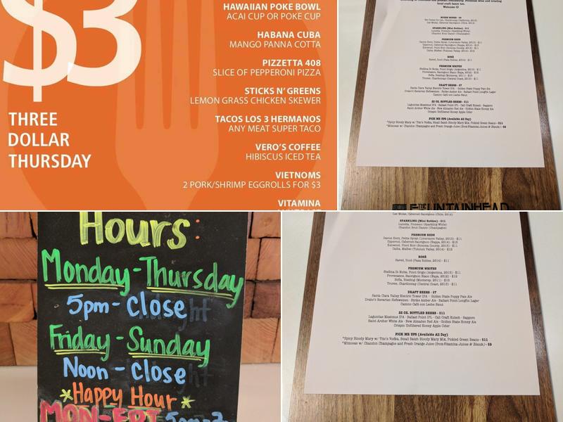 The Fountainhead Menu