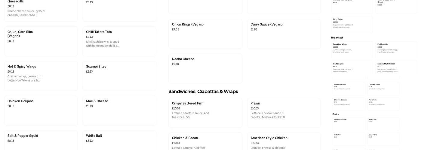 The Grill Amigos Menu