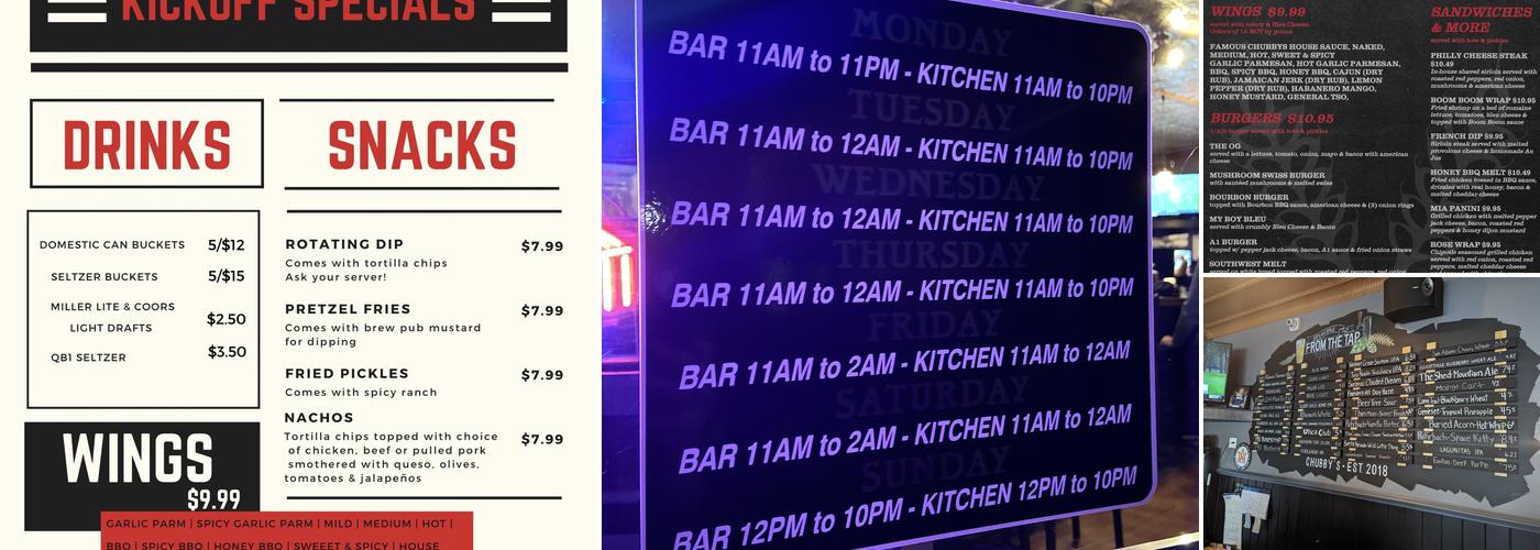Chubby's Sports Bar & Grill Menu