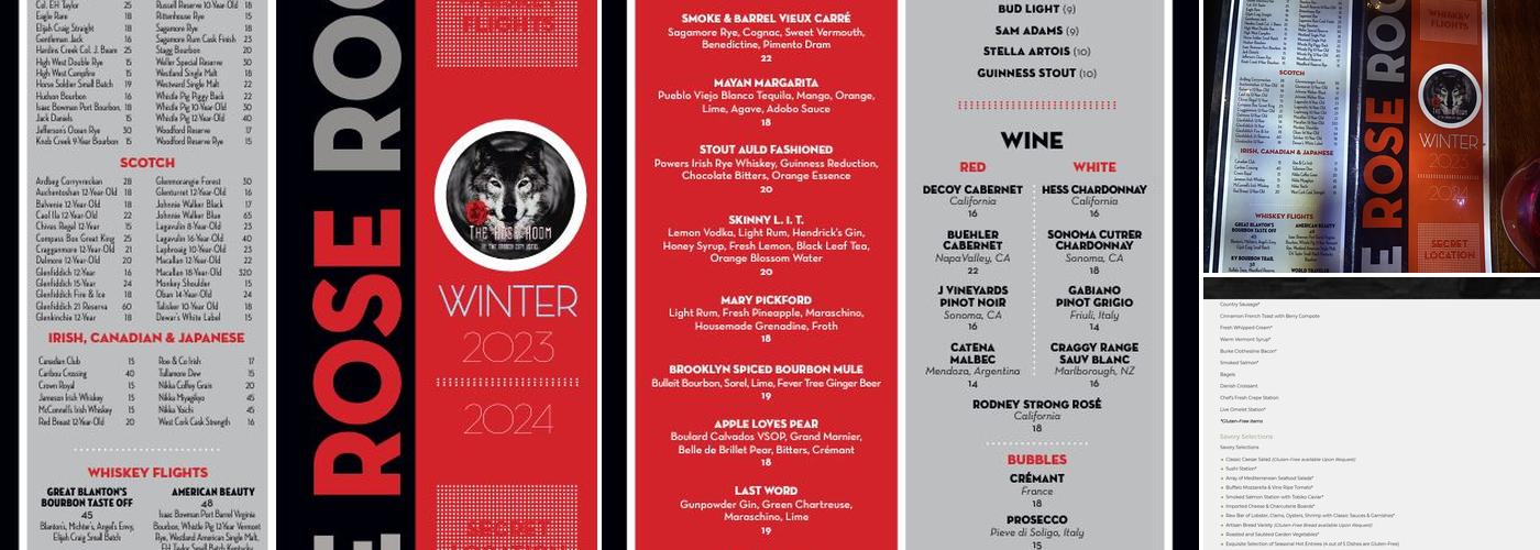 Rose Room Menu
