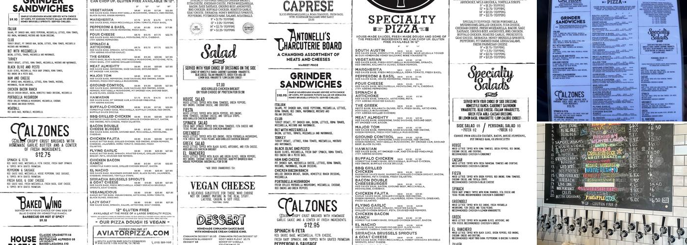 Aviator Pizza & Drafthouse Menu