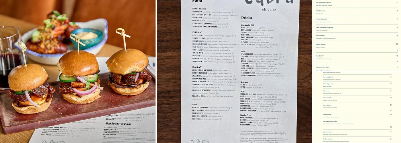 Cabra Menu