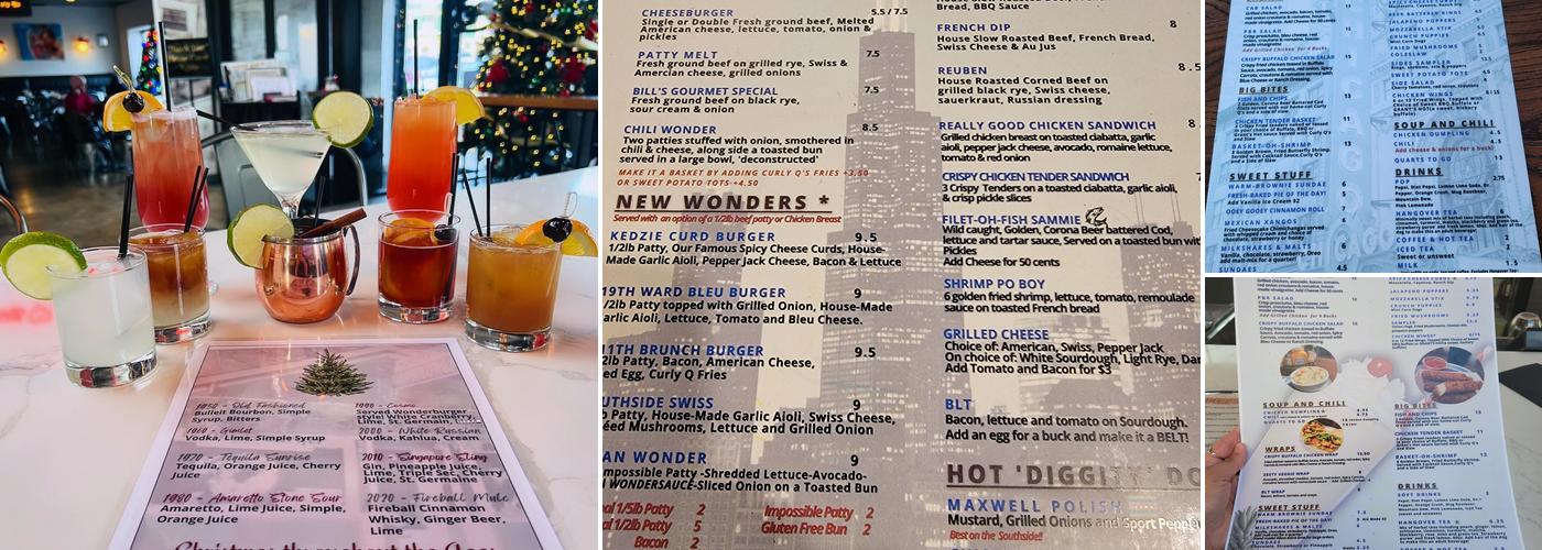 Grant's Wonderburger Grill & Gallery Menu
