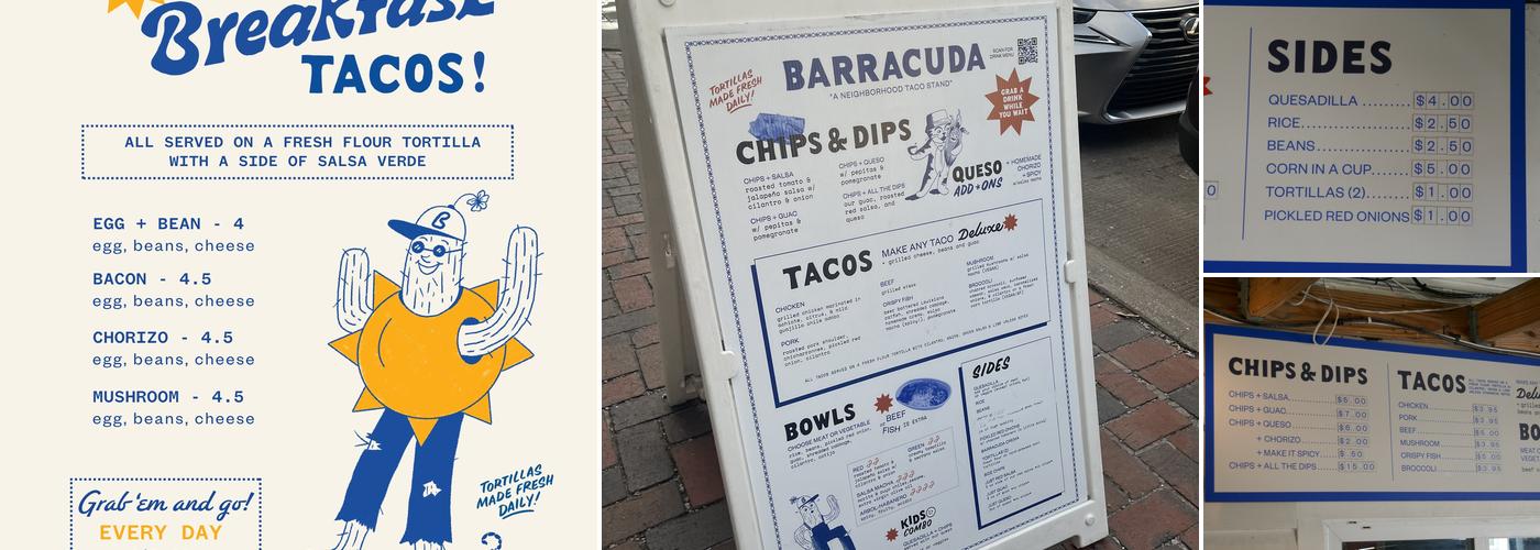 Barracuda Taco Stand Menu