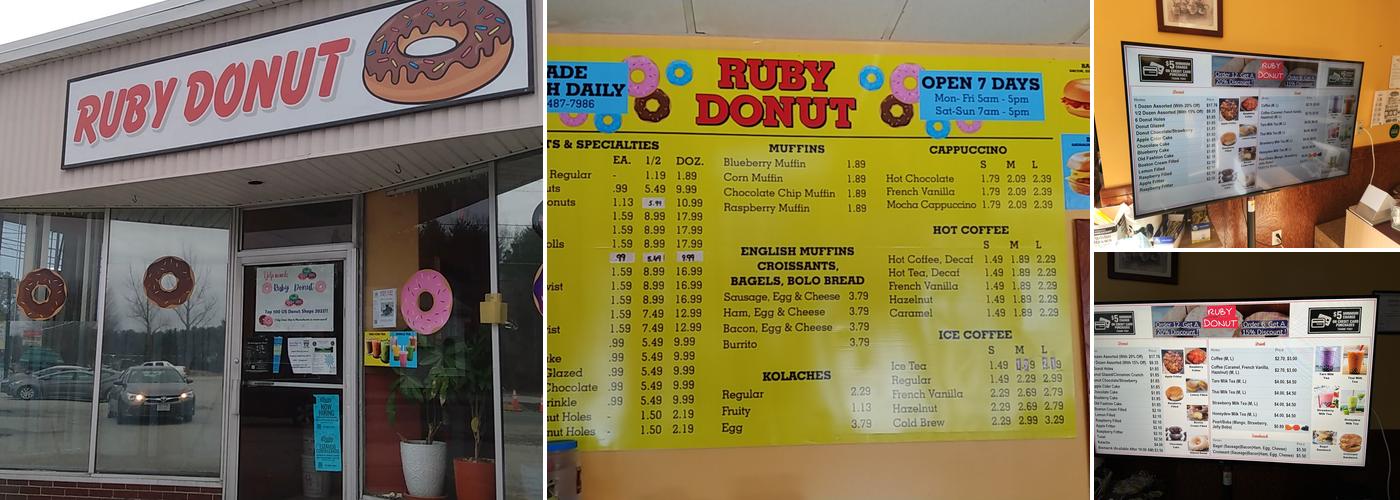 Ruby donut shop Menu