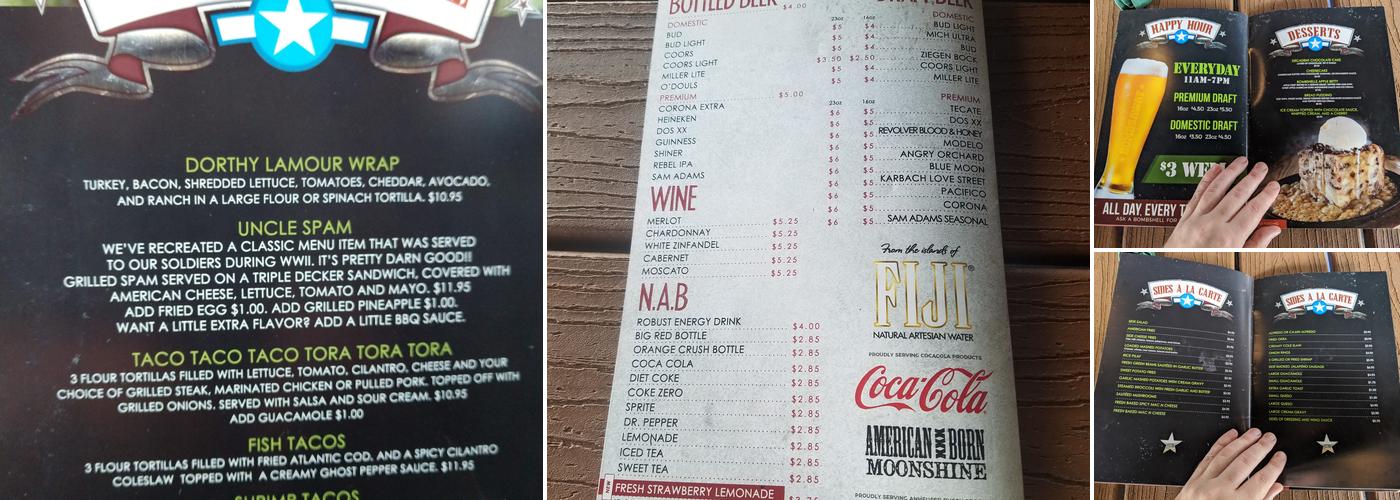 Bombshells Restaurant & Bar Menu