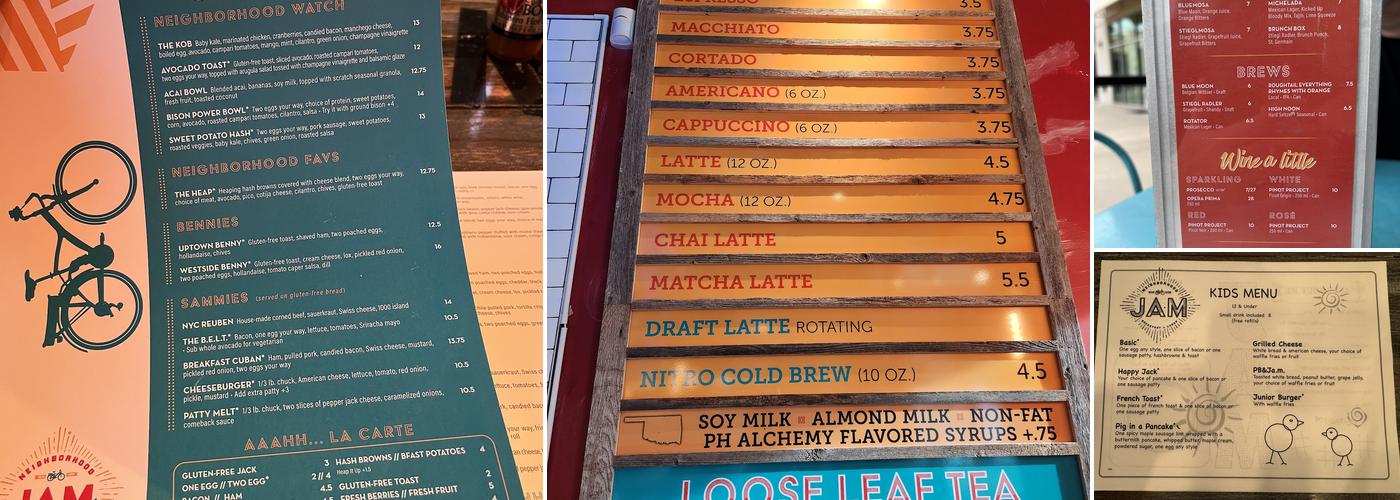 Neighborhood JAM Menu