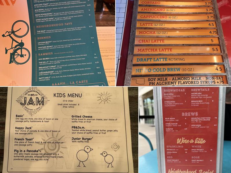 Neighborhood JAM Menu