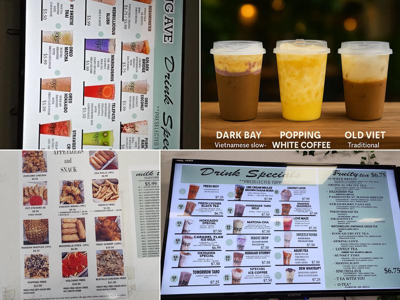 Popping Avenue Boba Tea Menu