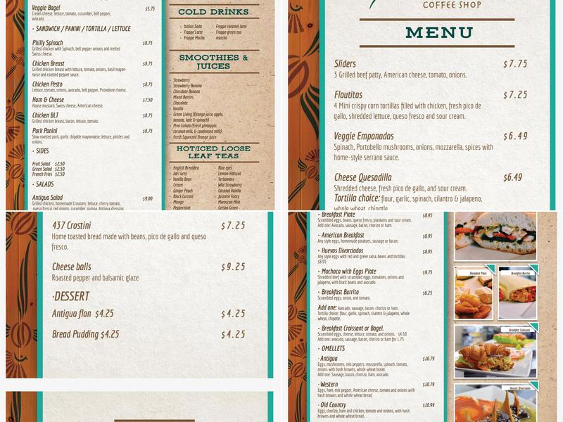 Antigua Coffee Shop - San Leandro Menu