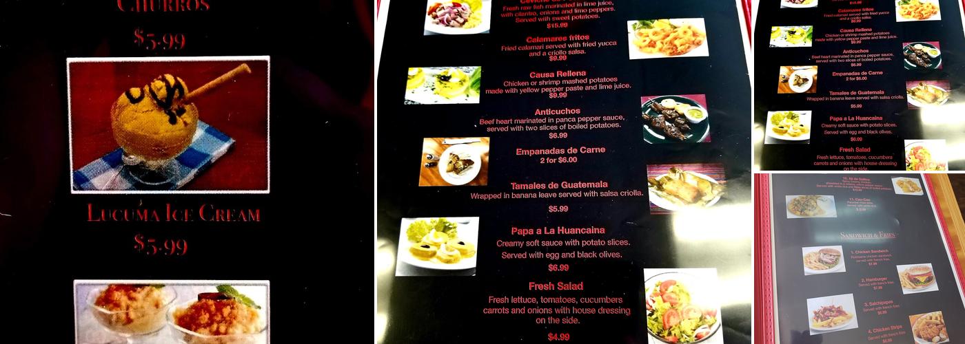 Machu Picchu Peruvian Grill Menu