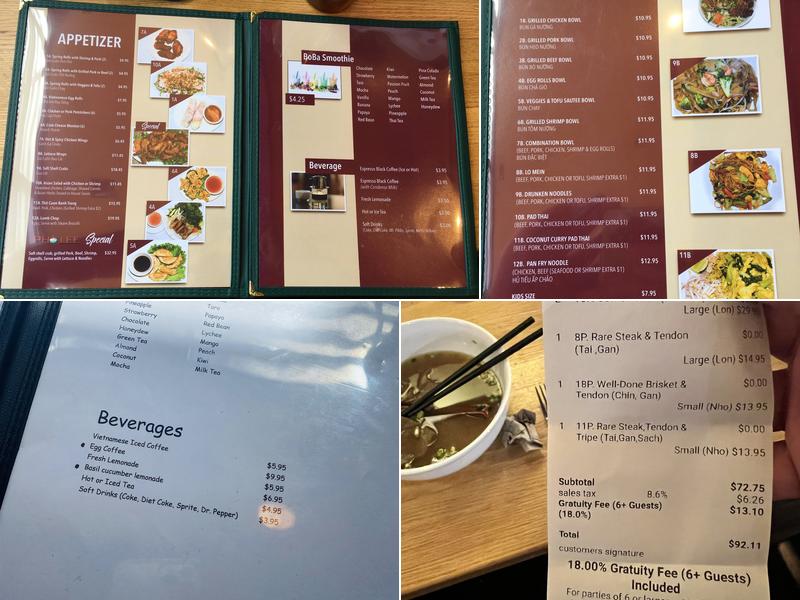 Pho Lee & Bubble Tea Menu