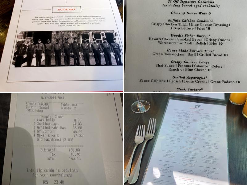 Woodie Fisher Kitchen & Bar Menu