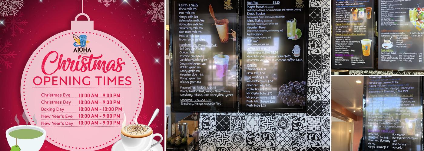 Aloha Tea & Coffee Menu