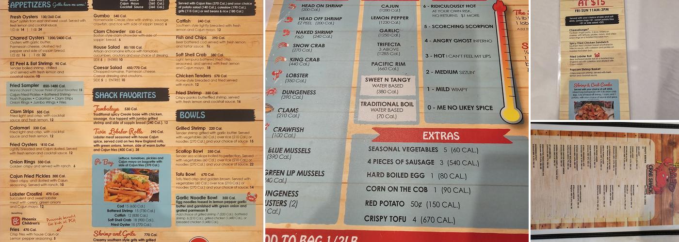 Angry Crab Shack Menu