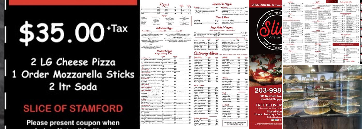 Slice of Stamford Menu