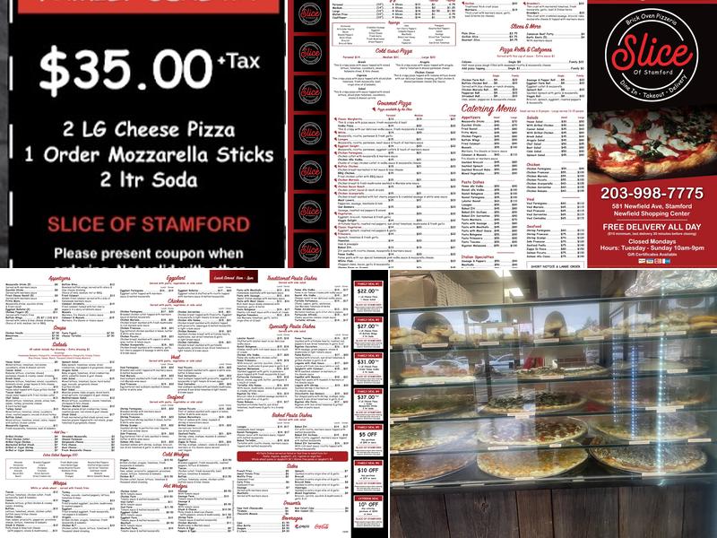 Slice of Stamford Menu