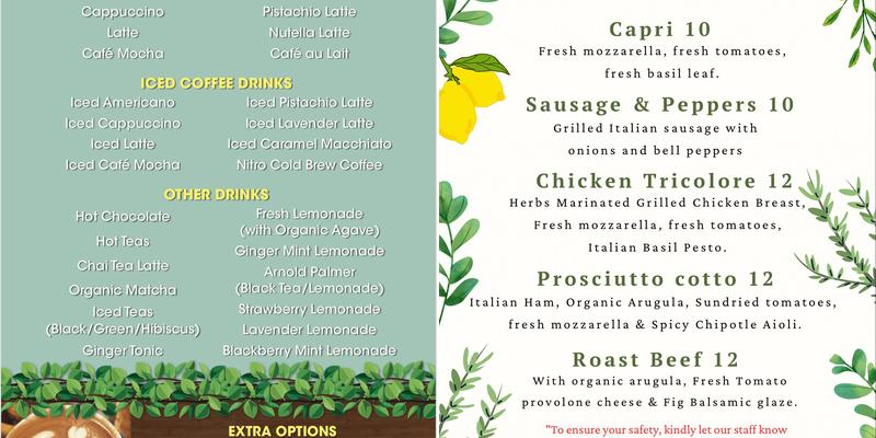 Coffee Luca Menu