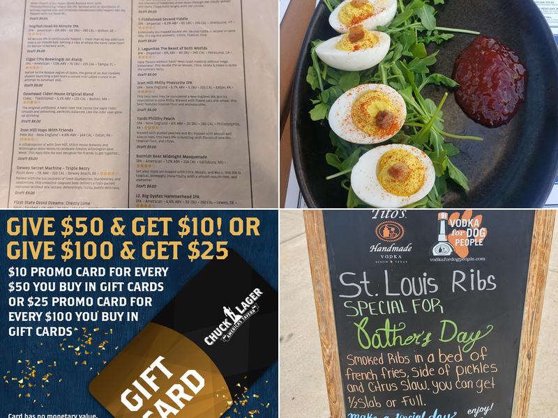 Chuck Lager America's Tavern Menu