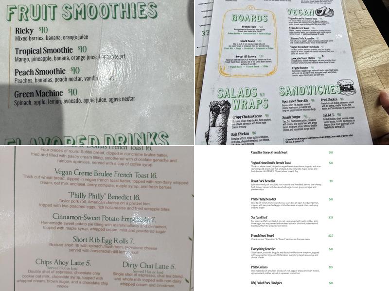 Green Eggs Café Menu