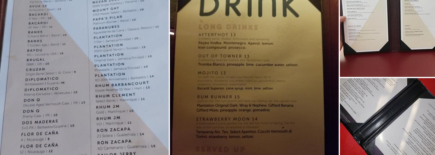 M.Bird Menu