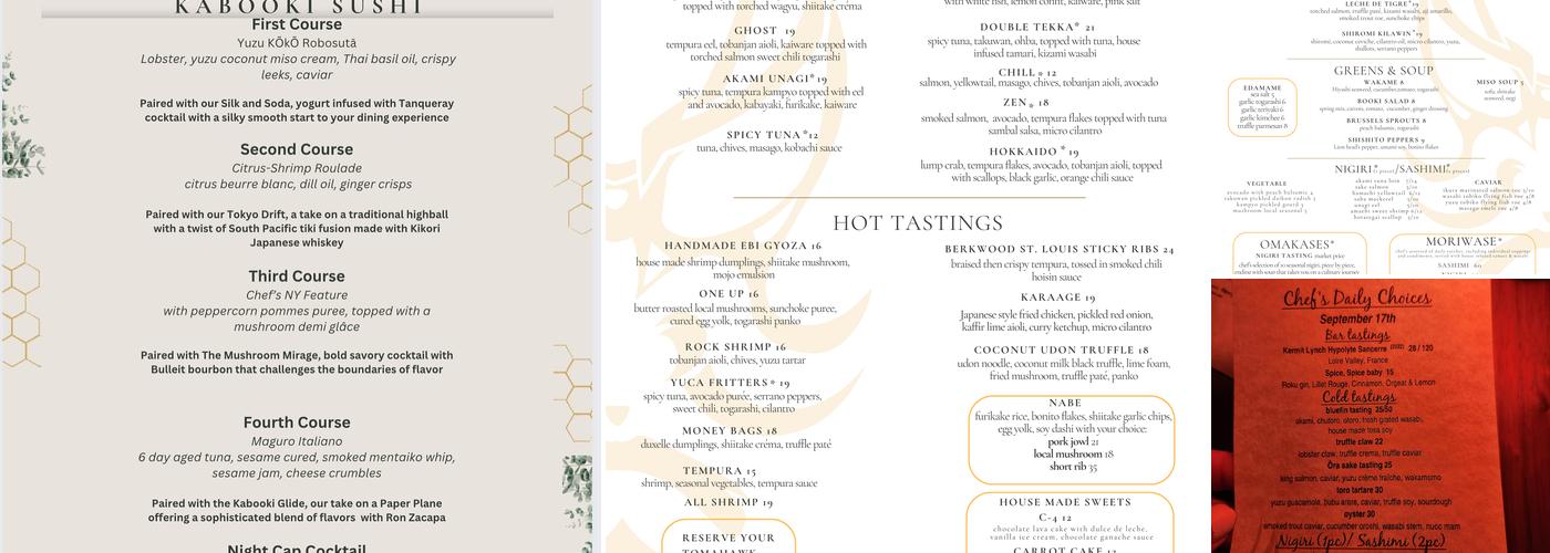 Kabooki Sushi - Sand Lake Menu