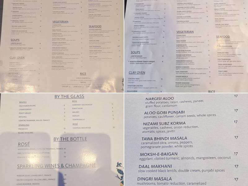 MOKSHA Indian Brasserie Menu