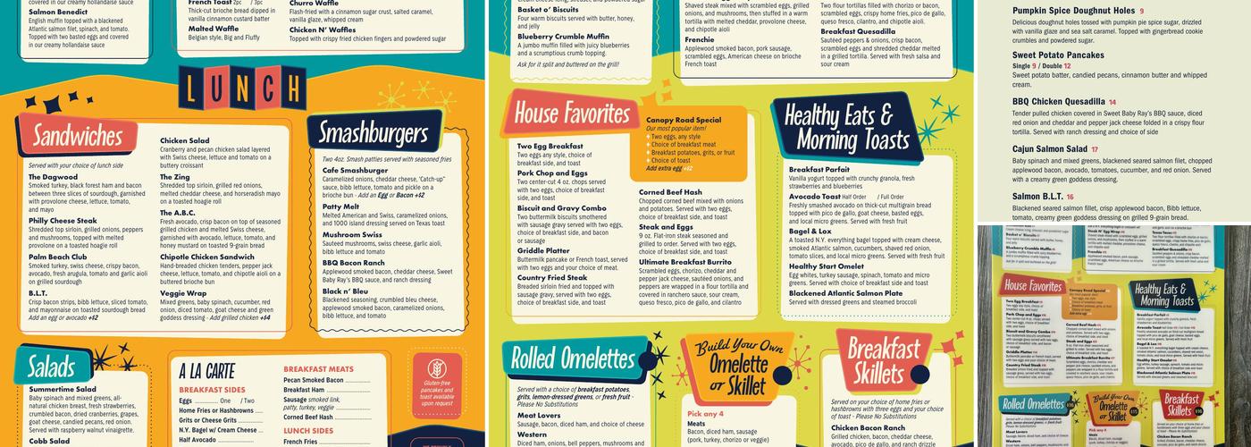 Canopy Road Cafe Menu