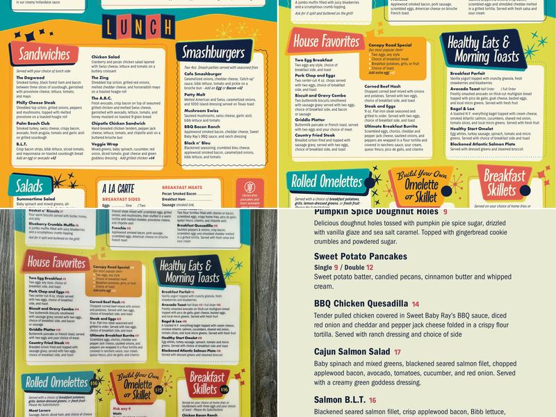 Canopy Road Cafe Menu