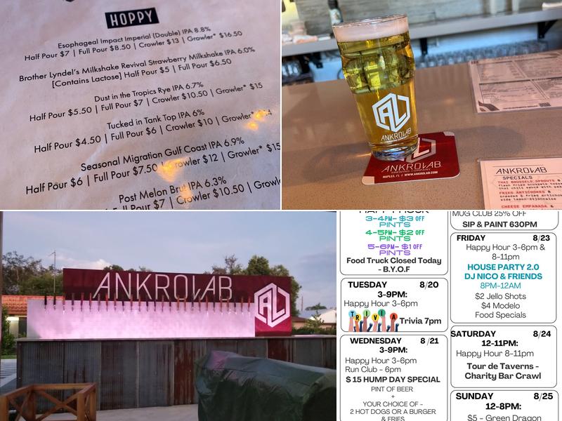 Ankrolab Brewing Company Menu