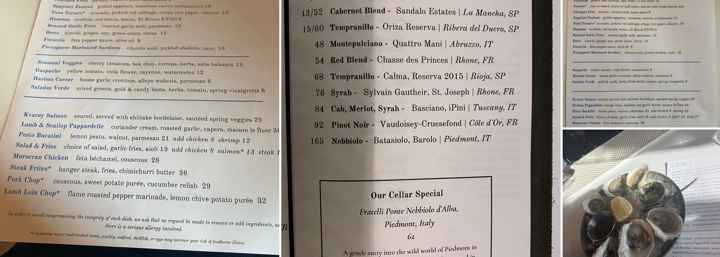 Santo Menu